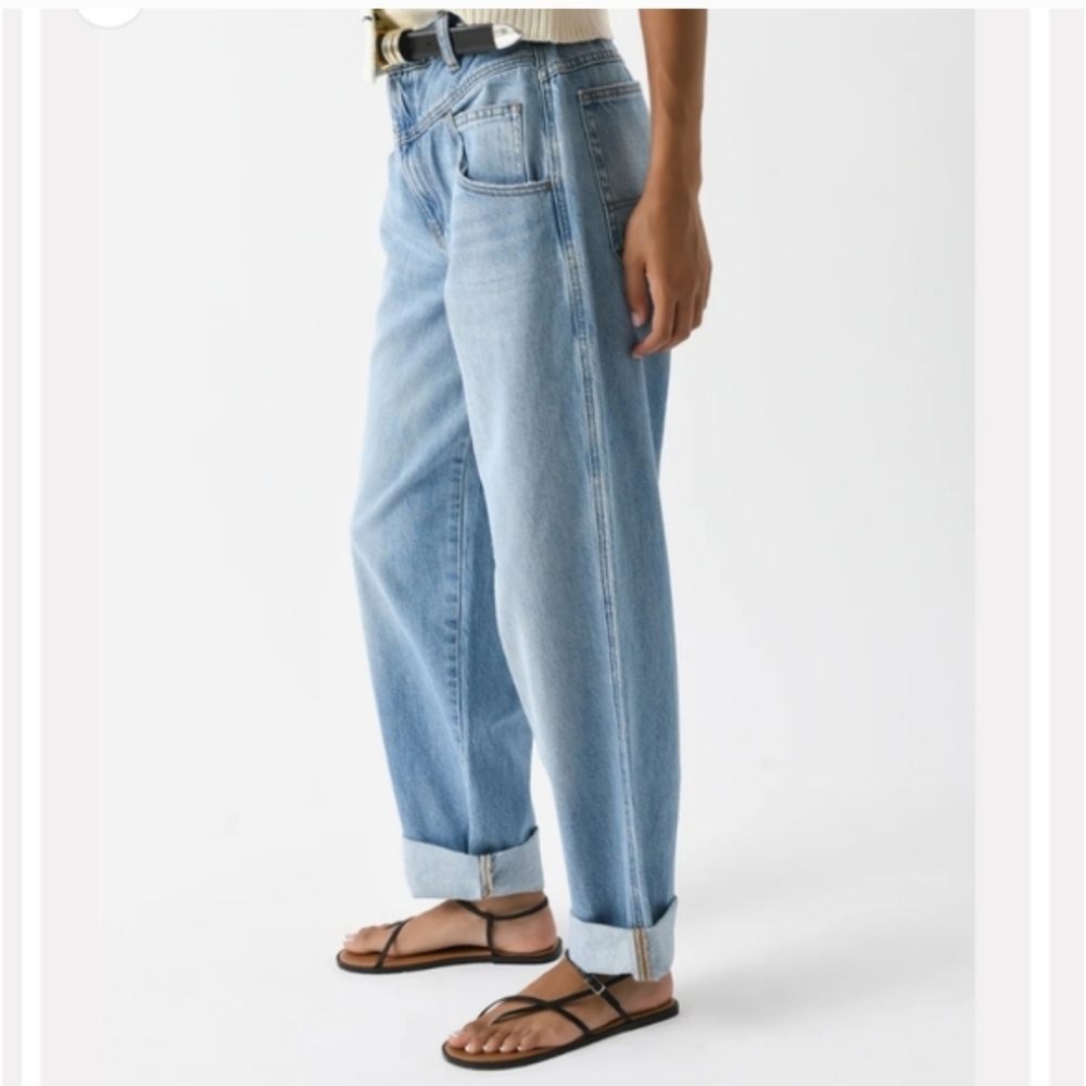 FRAME 90's Utility Loose Jeans High Rise Straight Leg Size 27 Loose Fit
